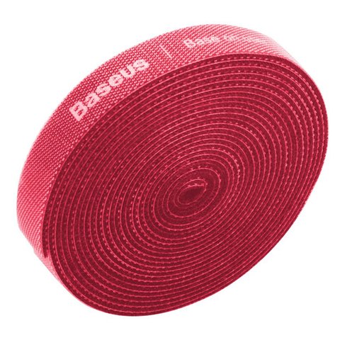 Органайзер для кабеля Baseus Colourful Circle Velcro strap, красный, 300 см, многоразовая лента-липучка, #ACMGT-F09 Превью 1