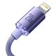 USB кабель Baseus Crystal Shine Series, USB тип-C, Lightning, 120 см, 20 Вт, фіолетовий, в нейлоновому обплетенні, #CAJY000205 Прев'ю 1