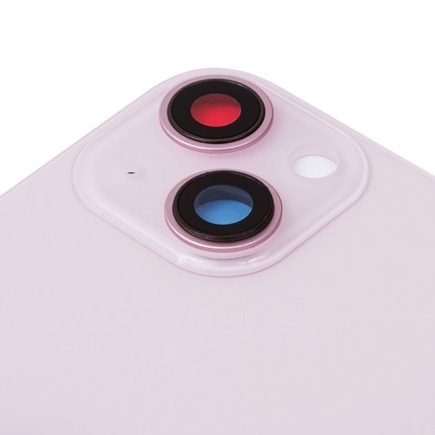 Задня панель корпуса для iPhone 13, рожева, із склом камери, small hole Прев'ю 1