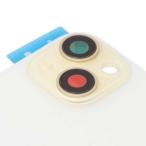 Housing Back Cover compatible with iPhone 15, (yellow, with camera lens, Original (PRC)) Preview 1