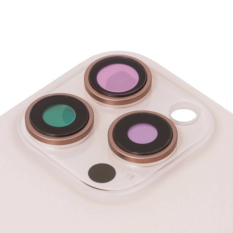 Housing Back Cover compatible with iPhone 16 Pro, (white and gold, with camera lens, Original (PRC), desert titanium) Preview 1