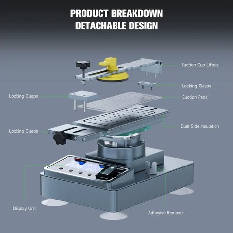 LCD Touch Screen Glass Separator Mechanic Elite One Plus, (with vacuum pump, for LCDs up to 7") Preview 5