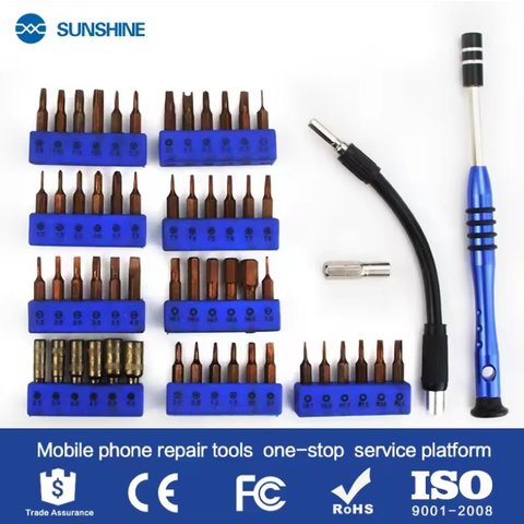 Juego de herramientas para reparación de dispositivos móviles Sunshine SS-5117, 58 in 1 Vista previa  1