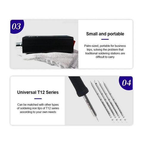 Estación de soldadura GVM T12-XS, digital, 72W Vista previa  8