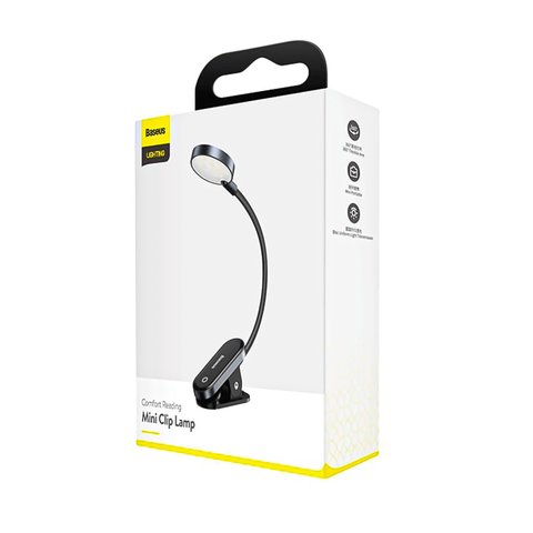 Настольная лампа Baseus Comfort Reading Mini Clip Lamp, 3 Вт, серая, на клипсе, c кабелем, Baseus, #DGRAD-0G Превью 3