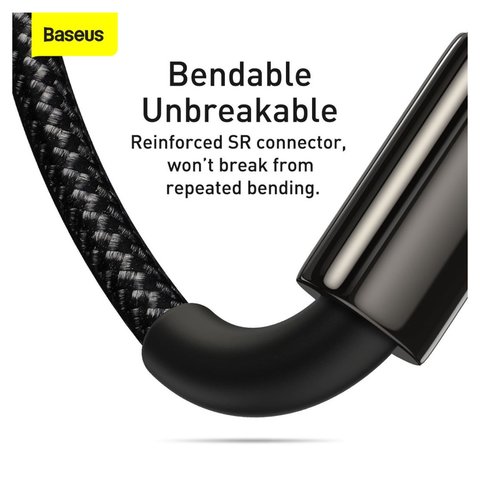 USB кабель Baseus Tungsten Gold, USB тип-C, USB тип-A, micro-USB тип-B, Lightning, 150 см, 3,5 А, чорний, 3 в 1, #CAMLTWJ-01 Прев'ю 2