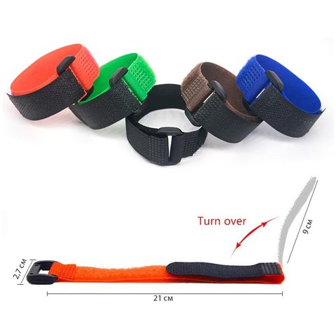 Органайзер для кабеля, зелений, 20 мм, 30 см, багаторазова стрічка-липучка Прев'ю 1