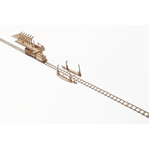 Rompecabezas mecánico 3D UGEARS "Rieles con cruce de ferrocarril" Vista previa  1